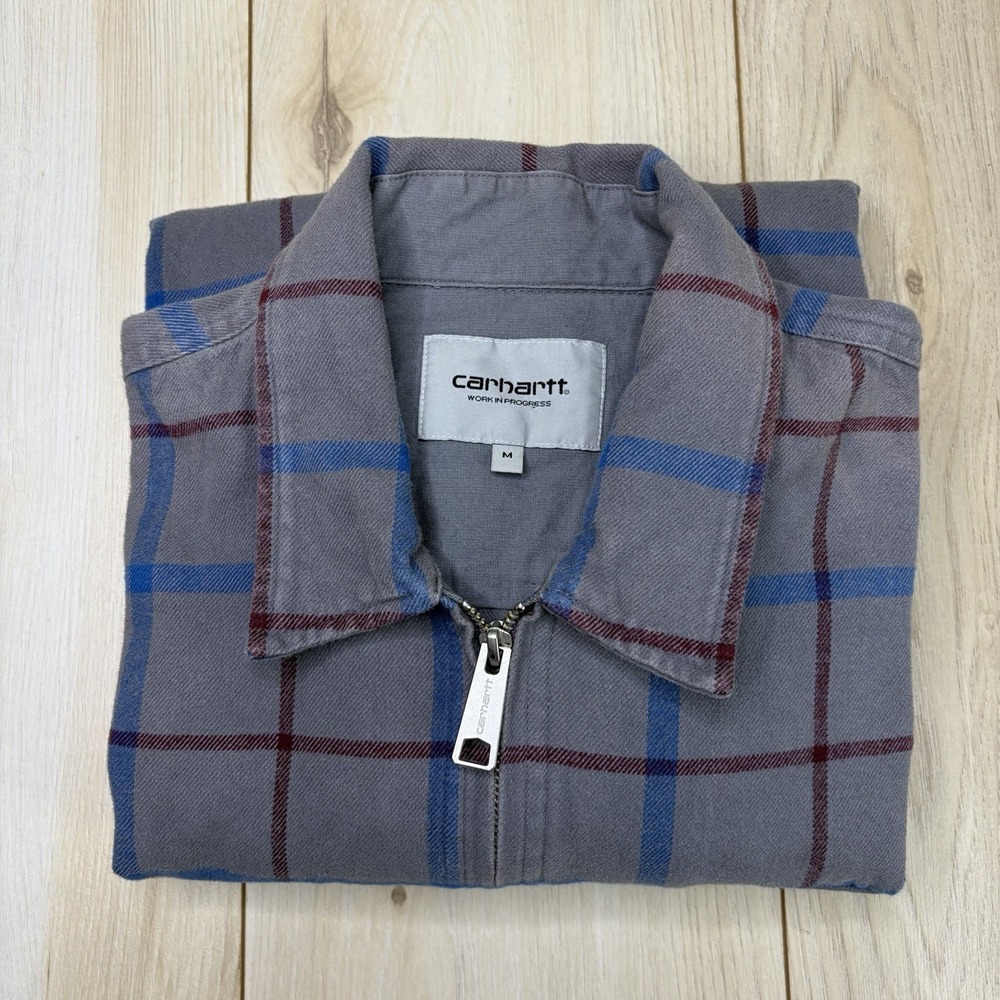 CARHARTT WIP Linn Shirt Jacket Zip Up Overshirt Big Check Men's Medium